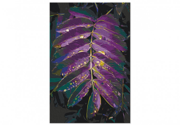 Paint by Number Kit Jungle Vegetation - Large Purple Leaf With Raindrops 146203 additionalImage 3