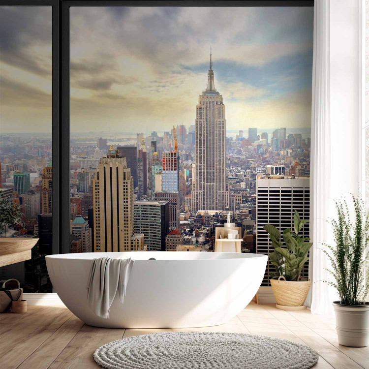 Wall Mural City from Above - Photo of New York from behind the Glass of an Apartment Building 146403 additionalImage 8