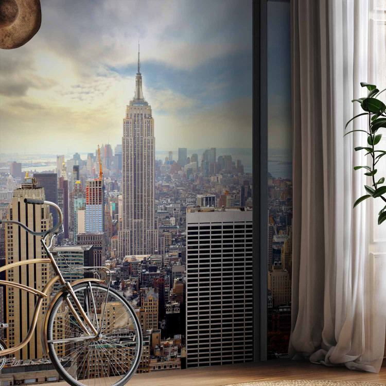 Wall Mural City from Above - Photo of New York from behind the Glass of an Apartment Building 146403 additionalImage 4