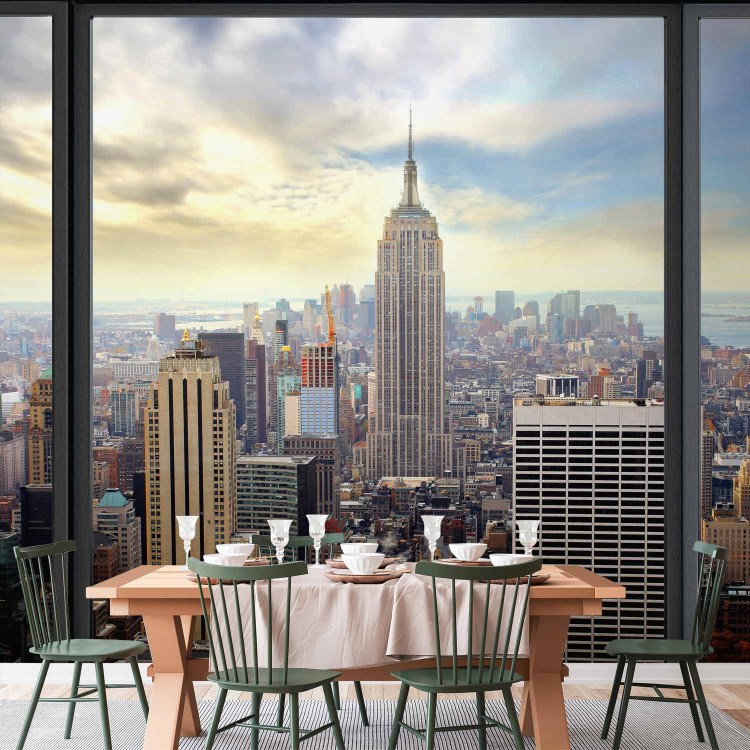 Wall Mural City from Above - Photo of New York from behind the Glass of an Apartment Building 146403 additionalImage 6