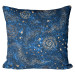 Decorative Microfiber Pillow Starry sky - abstract blue motif with gold accents cushions 146903