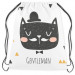 Backpack Cat dandy with bowler hat - scandi style illustration with caption 147603 additionalThumb 2