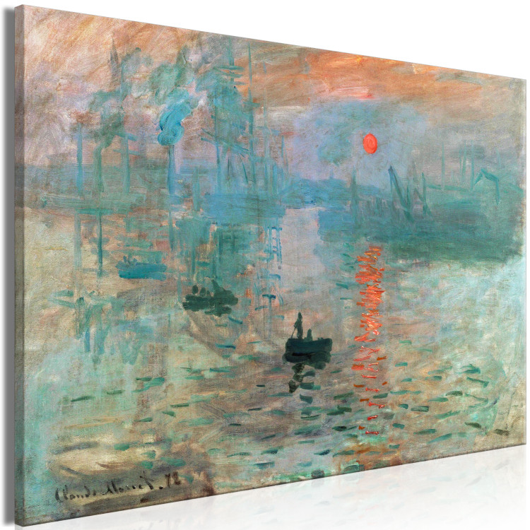 Large canvas print Impression, Sunrise - Claude Monet’s Painted Landscape of the Port [Large Format] 151003 additionalImage 2