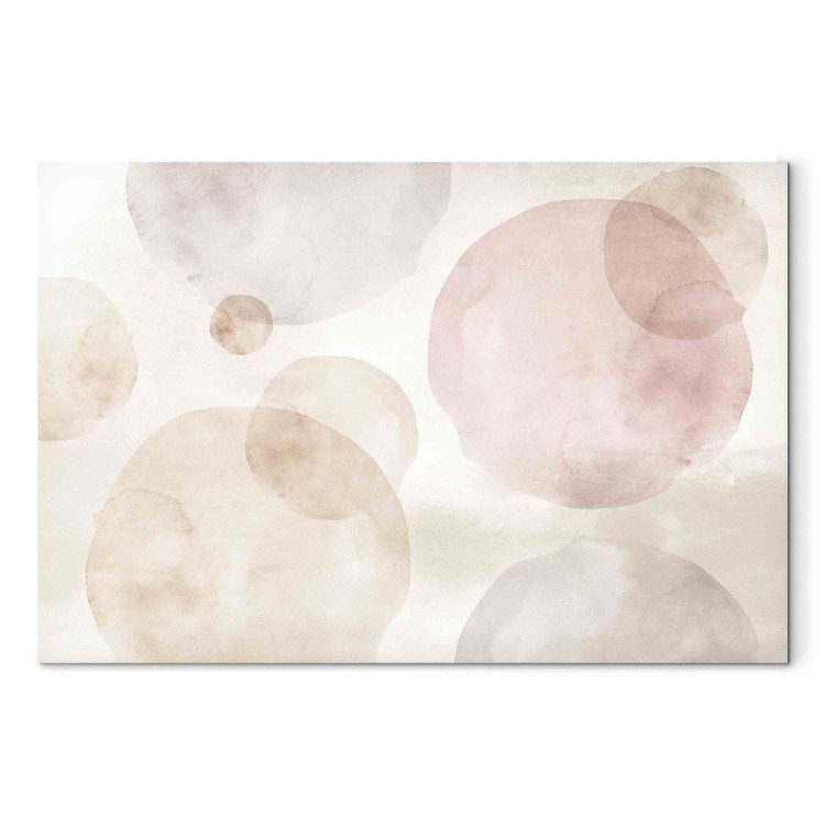 Canvas Print Levitating Beauty - A Light Composition of Beige Watercolor Circles 151203