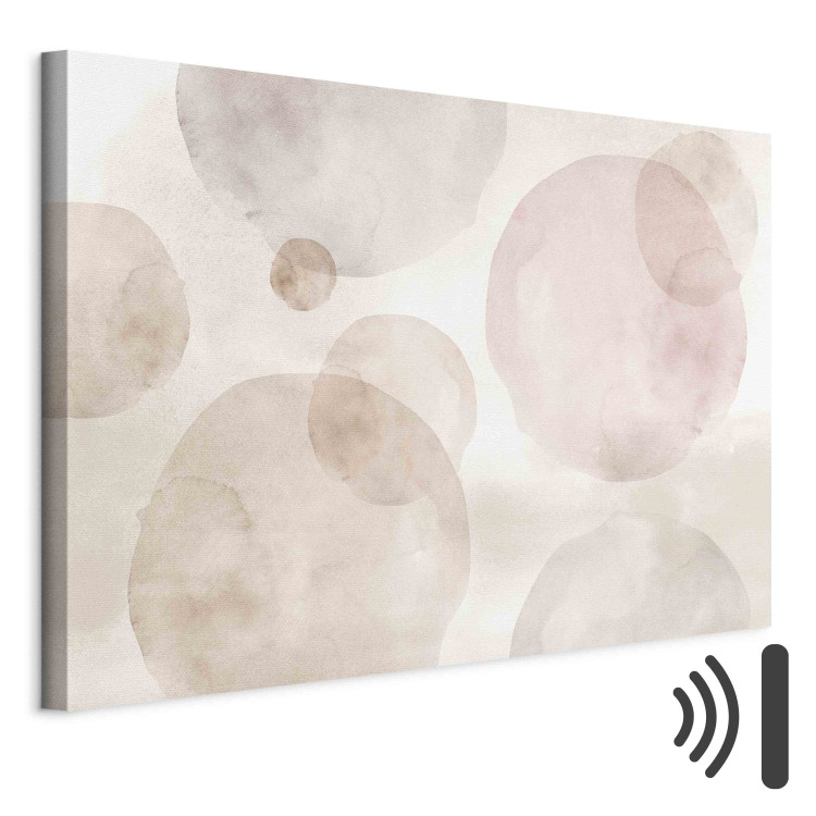 Canvas Print Levitating Beauty - A Light Composition of Beige Watercolor Circles 151203 additionalImage 8
