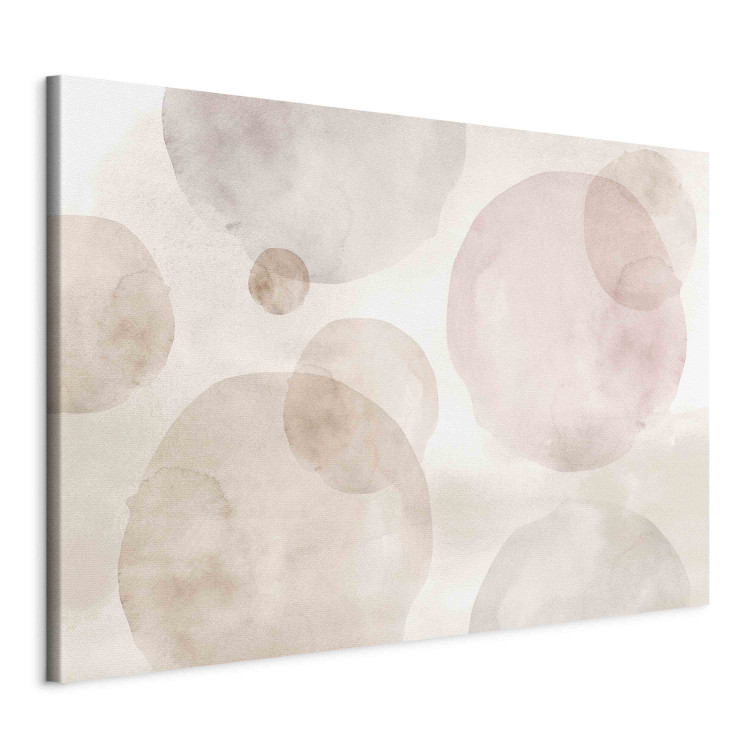 Canvas Print Levitating Beauty - A Light Composition of Beige Watercolor Circles 151203 additionalImage 2