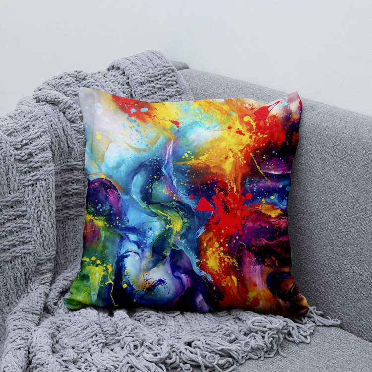 Decorative Microfiber Pillow Swirl of Colors - A Colorful Abstraction Imitating the Explosion of Paint on the Material 151303 additionalImage 3