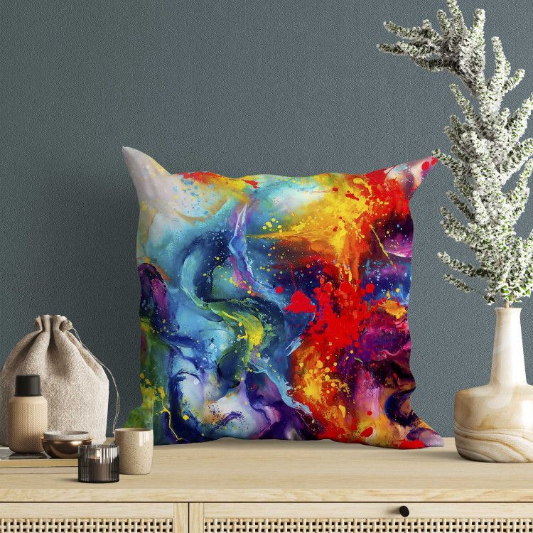 Decorative Microfiber Pillow Swirl of Colors - A Colorful Abstraction Imitating the Explosion of Paint on the Material 151303 additionalImage 4