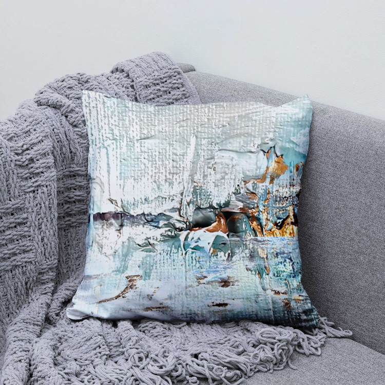 Decorative Microfiber Pillow Cool Expression - Artistic Composition in Cold Shades 151403 additionalImage 2