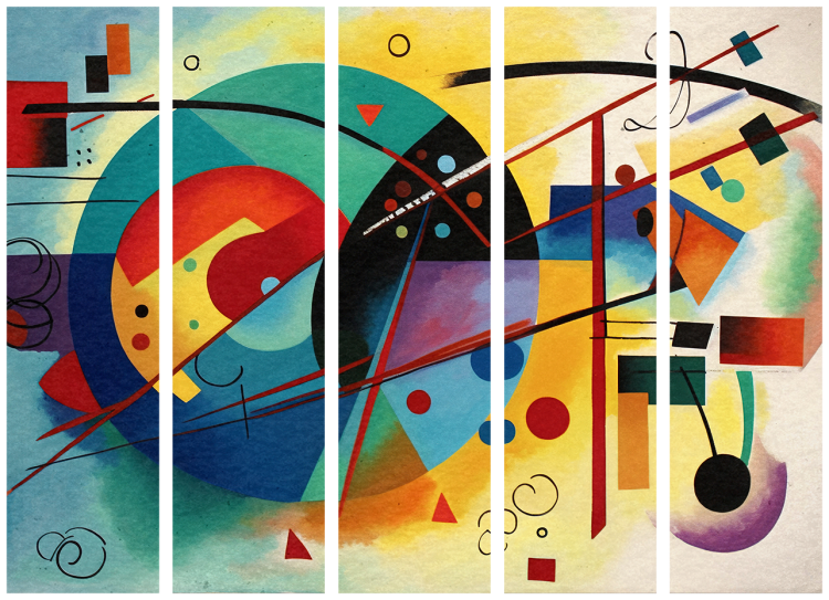 Room Separator Colorful Abstraction - Composition Inspired by Kandinsky’s Work II [Room Dividers] 151903 additionalImage 3