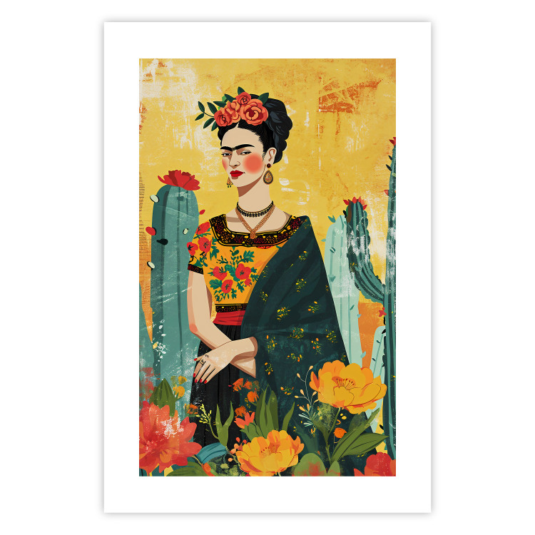 Wall Poster Frida Kahlo - A Composition With the Painter Among Cacti and Flowers 152203 additionalImage 19