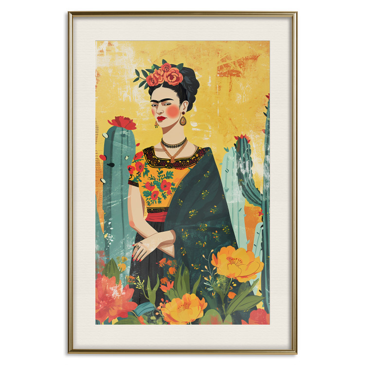 Wall Poster Frida Kahlo - A Composition With the Painter Among Cacti and Flowers 152203 additionalImage 24