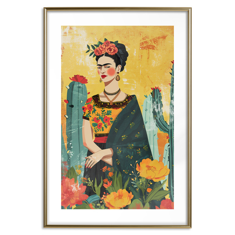 Wall Poster Frida Kahlo - A Composition With the Painter Among Cacti and Flowers 152203 additionalImage 21