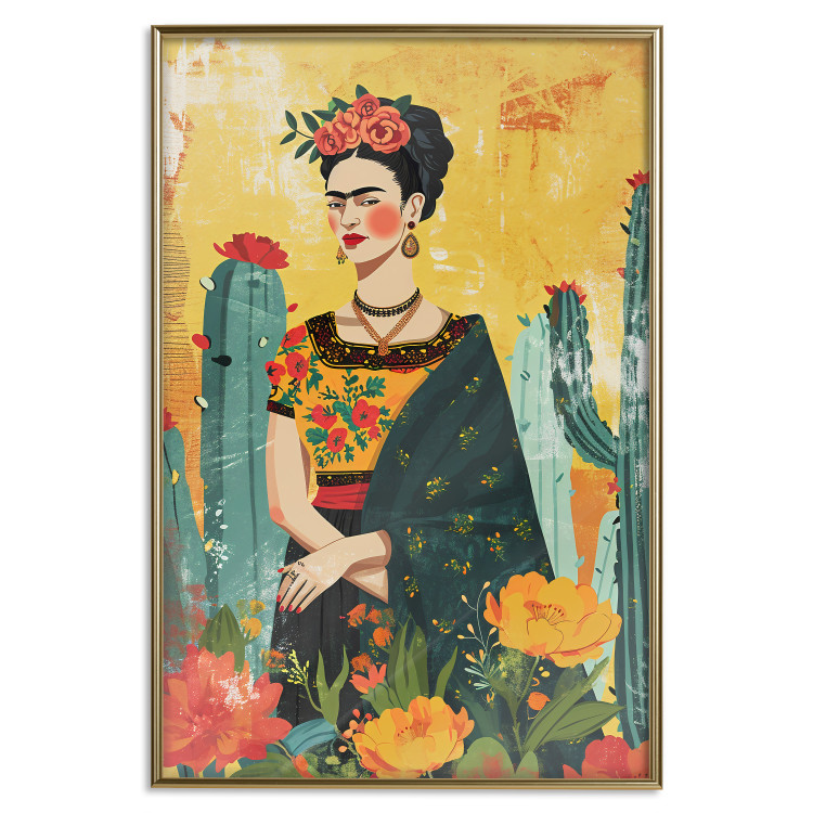 Wall Poster Frida Kahlo - A Composition With the Painter Among Cacti and Flowers 152203 additionalImage 23