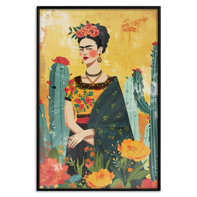Wall Poster Frida Kahlo - A Composition With the Painter Among Cacti and Flowers 152203 additionalImage 22