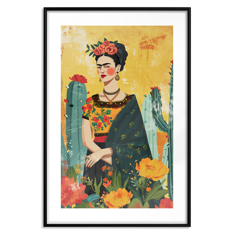 Wall Poster Frida Kahlo - A Composition With the Painter Among Cacti and Flowers 152203 additionalImage 25