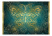 Wall Mural Oriental Design - Golden Butterfly Ornament on a Turquoise Background 60103 additionalThumb 1