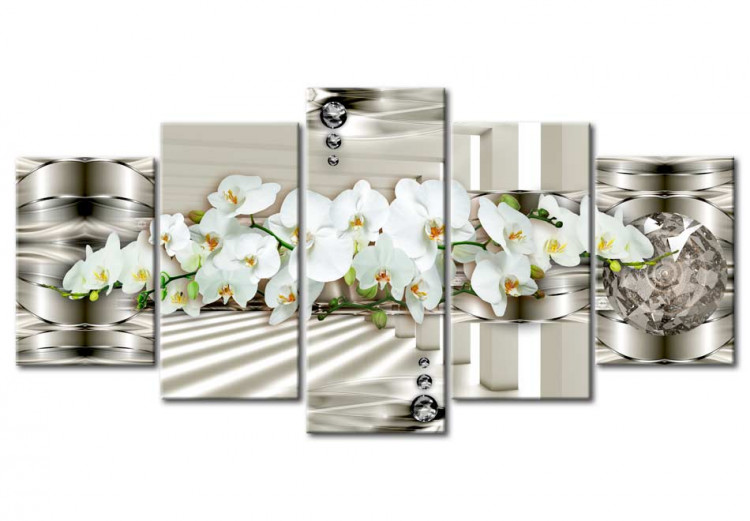 Canvas Orchid in a Silver Drops 61903