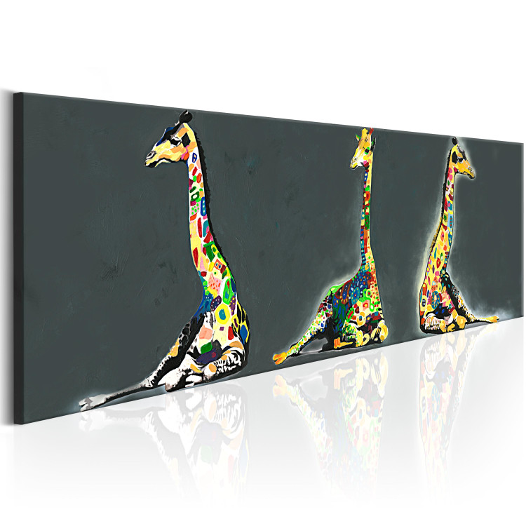 Canvas Art Print Colourful Giraffes 91603 additionalImage 2