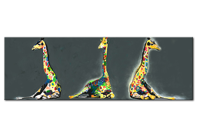 Canvas Art Print Colourful Giraffes 91603