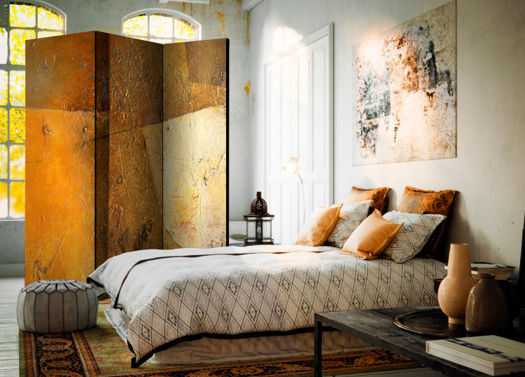Room Divider Modern Artistry - texture of golden abstraction in the motif of expression 95303 additionalImage 4