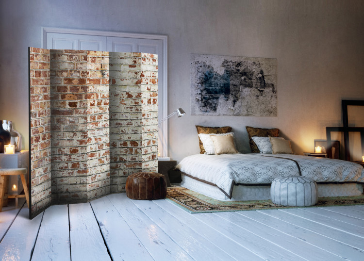 Room Divider Walls of Memory II - architectural texture with urban red brick 95503 additionalImage 2