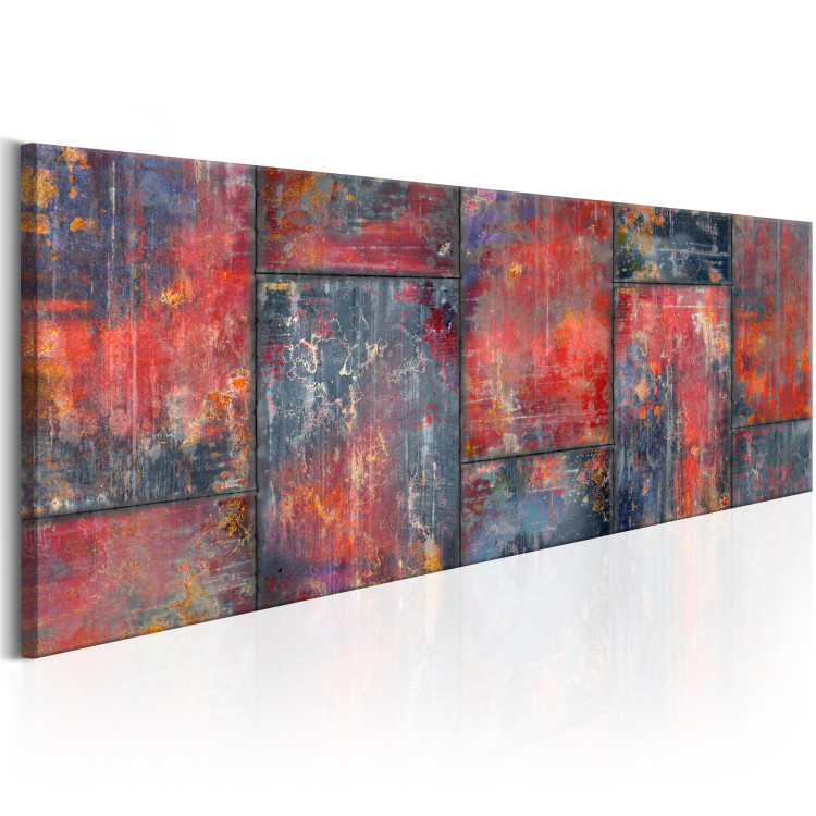 Canvas Metal Mosaic: Red - Urban Abstraction of Metal Textures 97503 additionalImage 2