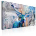 Canvas Print Blue Deer (1-piece) - Horned Animal and Texts on Wooden Background 106113 additionalThumb 2