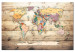 Cork Pinboard World Map: Wooden Oceans [Cork Map] 106713