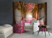 Folding Screen Pink Grove II - landscape of trees and a road strewn with pink leaves 108413 additionalThumb 4