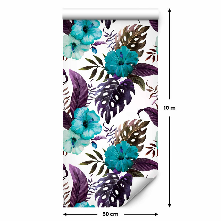 Wallpaper Tropical Flowers (Turquoise) 108513 additionalImage 7
