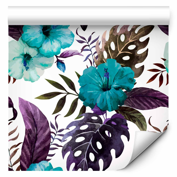 Wallpaper Tropical Flowers (Turquoise) 108513 additionalImage 6