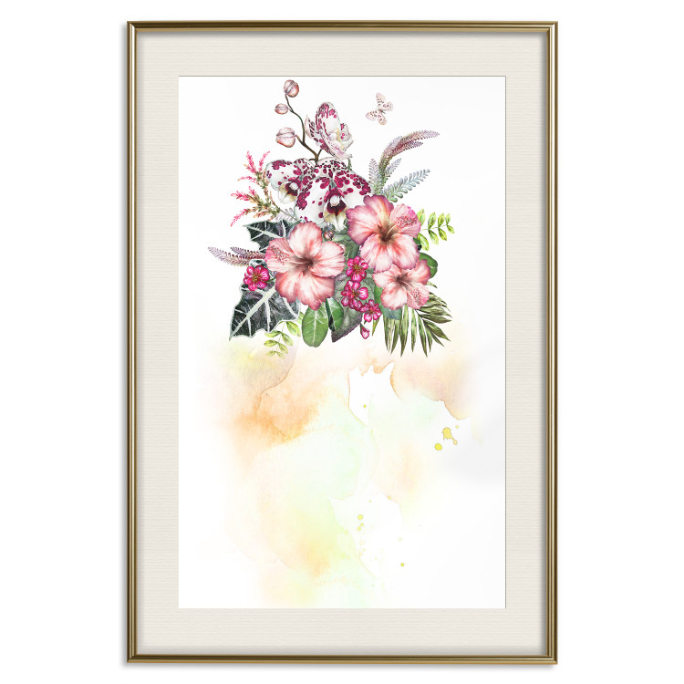 Poster Colorful Bouquet - botanical composition with colorful flowers and watercolors 114313 additionalImage 19
