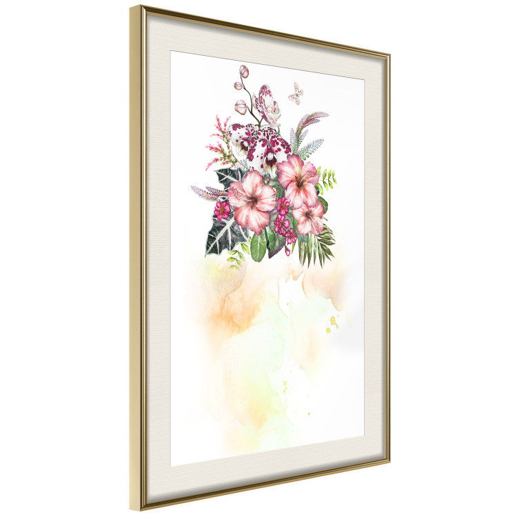 Poster Colorful Bouquet - botanical composition with colorful flowers and watercolors 114313 additionalImage 2