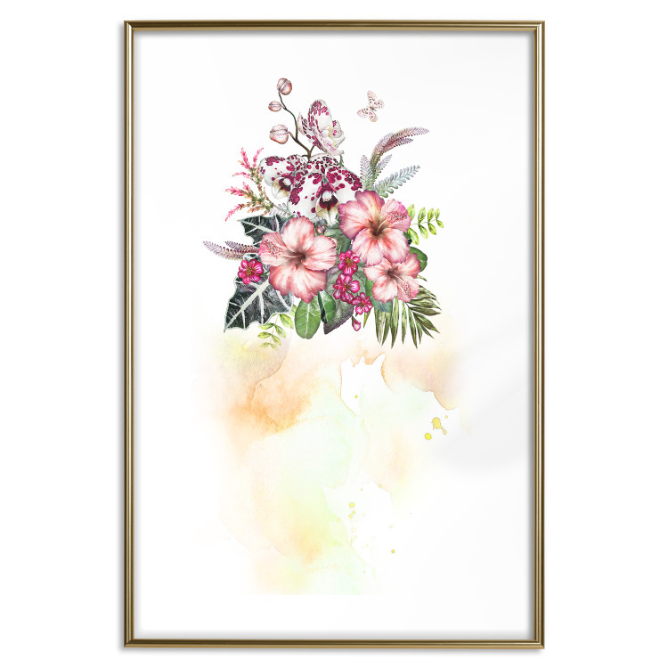 Poster Colorful Bouquet - botanical composition with colorful flowers and watercolors 114313 additionalImage 16