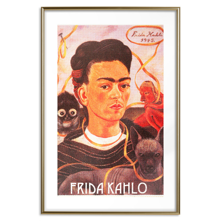 Wall Poster Frida Kahlo - composition with a colorful portrait of a woman and animals 114413 additionalImage 14