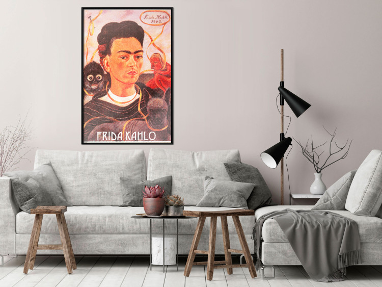 Wall Poster Frida Kahlo - composition with a colorful portrait of a woman and animals 114413 additionalImage 3