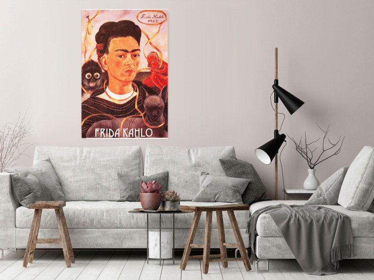 Wall Poster Frida Kahlo - composition with a colorful portrait of a woman and animals 114413 additionalImage 23