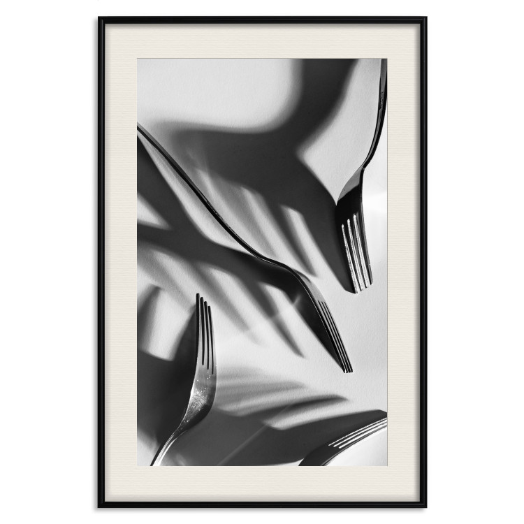 Poster Four forks - black and white composition with retro-style cutlery 114913 additionalImage 18