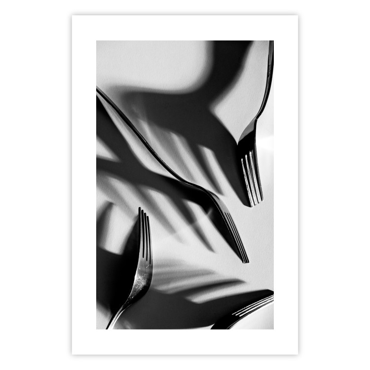 Poster Four forks - black and white composition with retro-style cutlery 114913 additionalImage 25