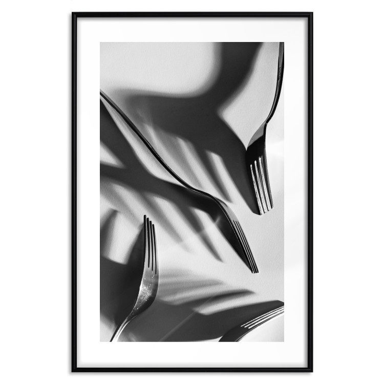 Poster Four forks - black and white composition with retro-style cutlery 114913 additionalImage 15
