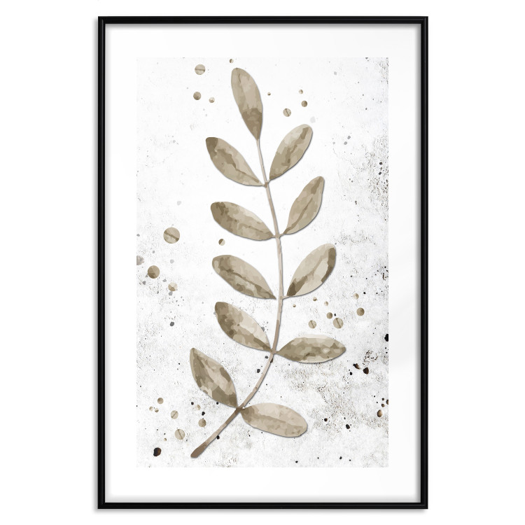 Wall Poster Single Branch - delicate autumn leaves on a grayscale background 116413 additionalImage 15