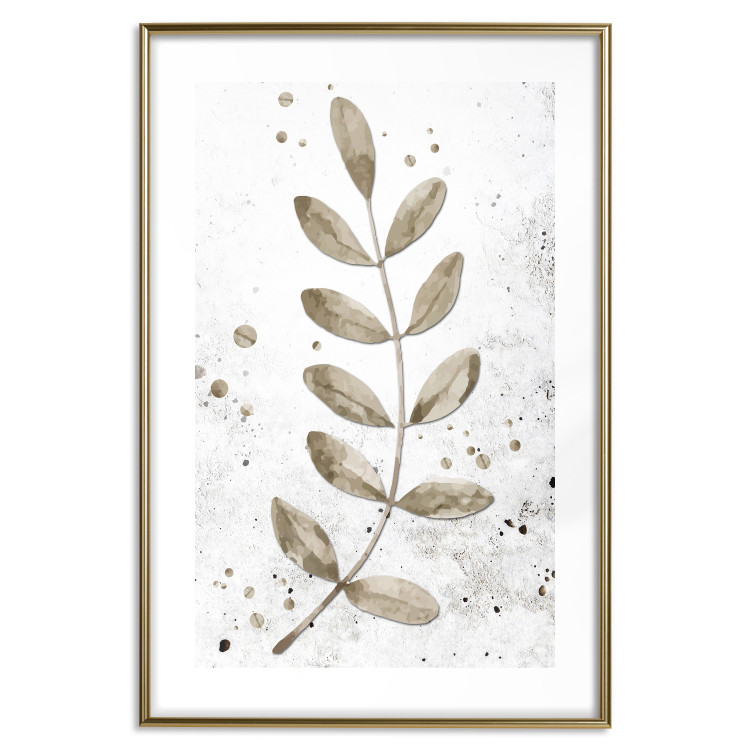 Wall Poster Single Branch - delicate autumn leaves on a grayscale background 116413 additionalImage 16
