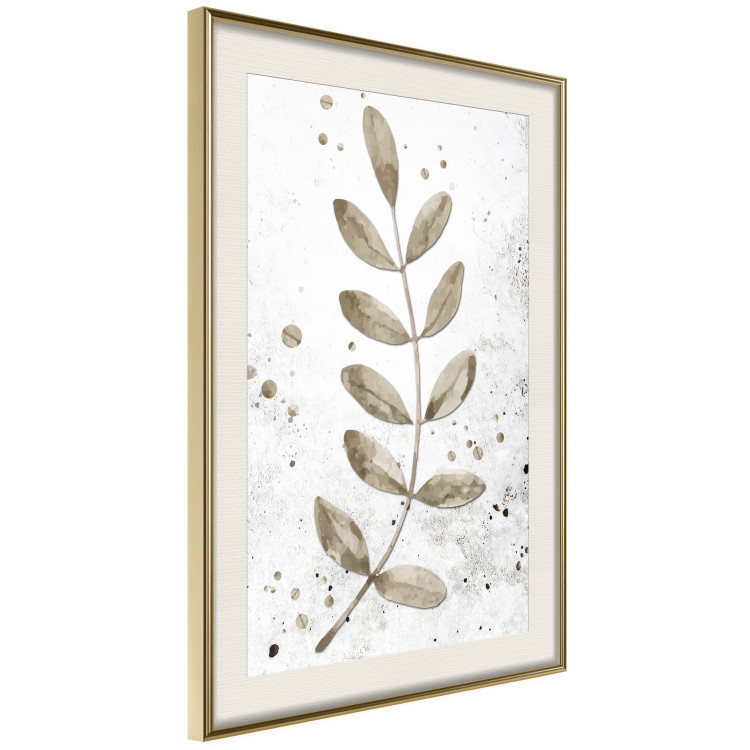 Wall Poster Single Branch - delicate autumn leaves on a grayscale background 116413 additionalImage 13
