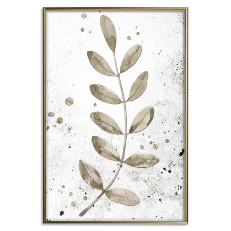 Wall Poster Single Branch - delicate autumn leaves on a grayscale background 116413 additionalImage 20