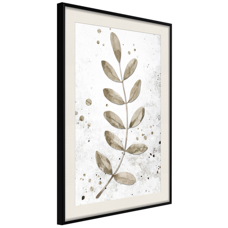 Wall Poster Single Branch - delicate autumn leaves on a grayscale background 116413 additionalImage 3