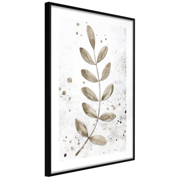 Wall Poster Single Branch - delicate autumn leaves on a grayscale background 116413 additionalImage 2