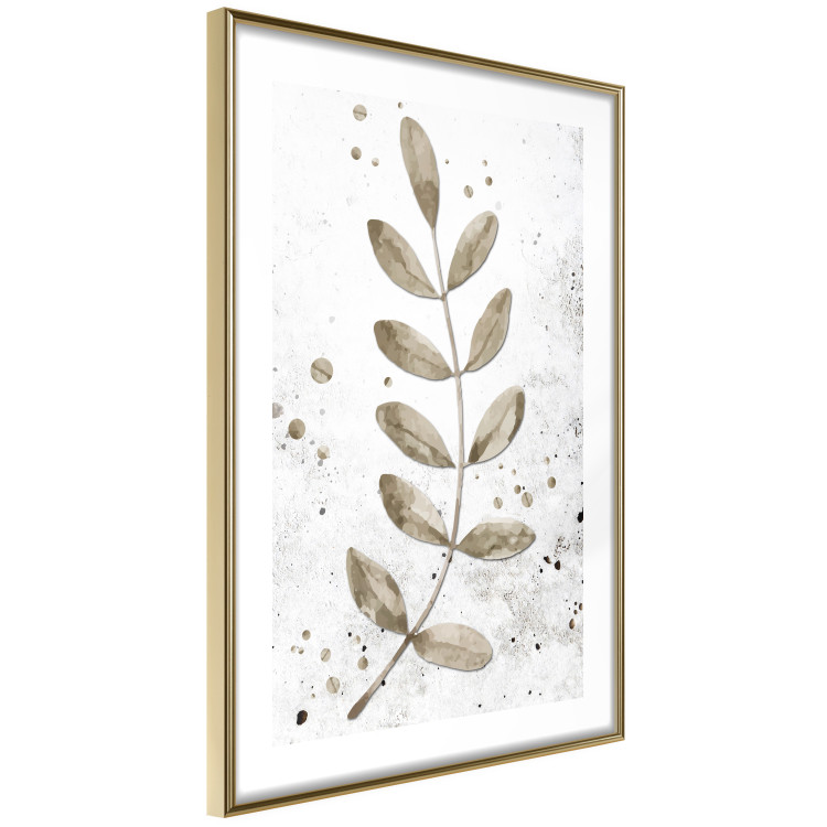 Wall Poster Single Branch - delicate autumn leaves on a grayscale background 116413 additionalImage 5