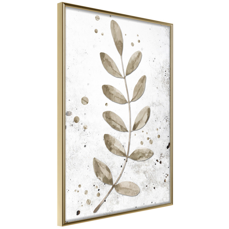Wall Poster Single Branch - delicate autumn leaves on a grayscale background 116413 additionalImage 3
