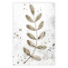 Wall Poster Single Branch - delicate autumn leaves on a grayscale background 116413